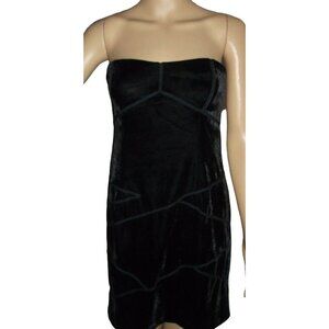 Silence+Noise Dress Womens Size Medium Black Strapless Velvet goth party Y2K